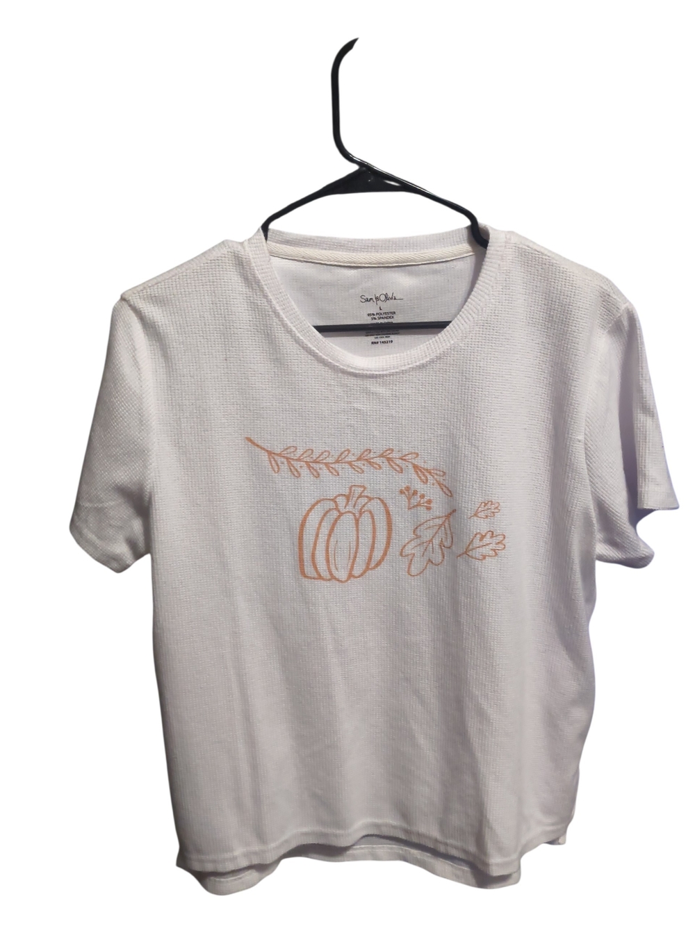 Women's White Pumpkin Graphic Fall Autumn Seasonal  Short Sleeved Tee